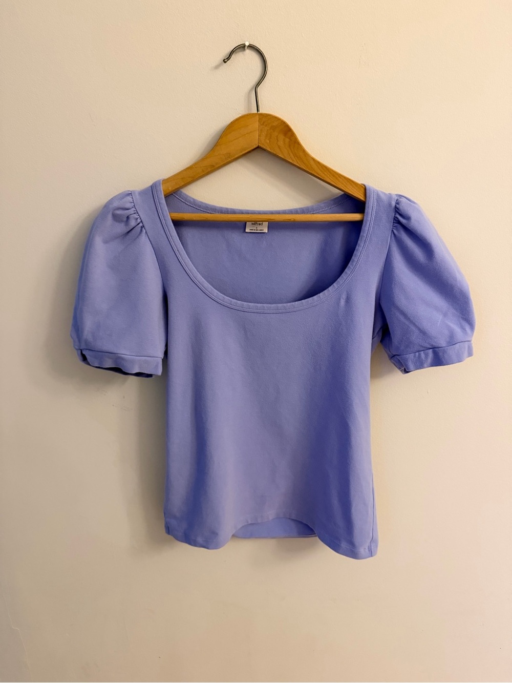 Wilfred Women's Puff Sleeve Scoop Neck Top - Lavender flower